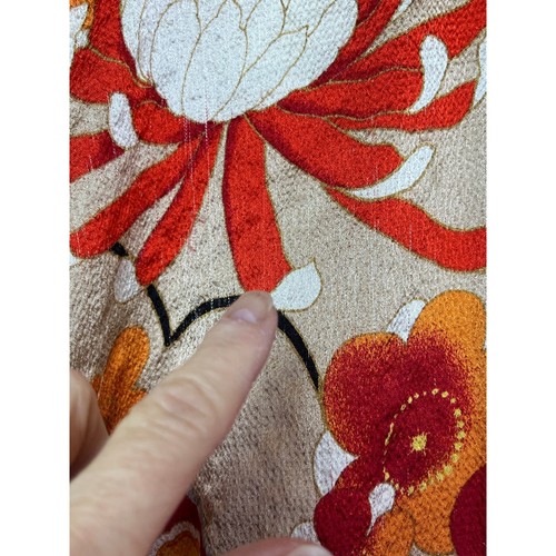 Natori Women's Size Med Red/Orange Floral Print 3/4 Sleeve Kimono Tunic V-Neck - Picture 8 of 10
