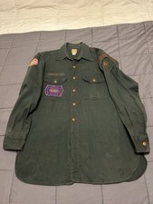 Vintage 1960's Boy Scouts (BSA) Explorer Uniform Shirt FT. LEAVENWORTH KS - 66