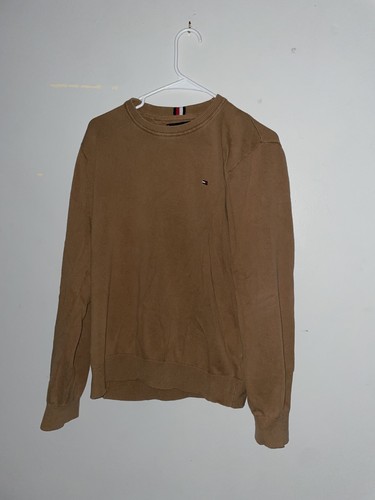 Tommy Hilfiger Men's (Medium) Brown Cotton Crewneck Sweater