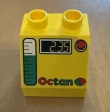 Lego Duplo Yellow Octan Logo Gas Gauge - 2x2x1.5 With 45 Slope - #6474pb24