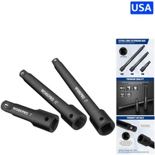 1/2" Drive Impact Extension Bar Set: 3" to 8" Lengths, Durable Steel