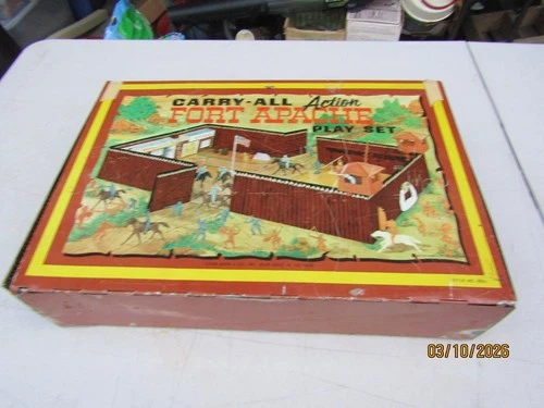 Vintage Marx 1968 Fort Apache Carry-All Action Playset W/Accessories Style #4685