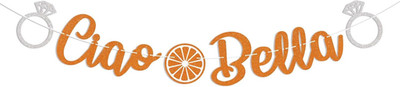 Ciao Bella Banner - Love at First Spritz Banner, Lemon Citrus Wedding Party Deco