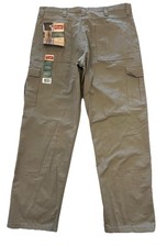 NWT Wrangler Cargo Pants Men's 38x32 Brown Loose Fit Tech Pocket