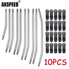 AXSPEED 10x Stainless Steel Steering Link Rod Linkage for 1:10 Axial SCX10 Car