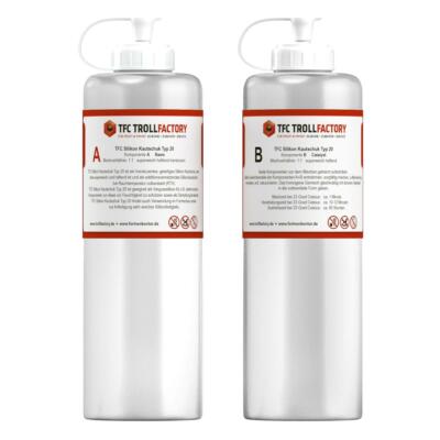 TFC Silikon Kautschuk Typ 20 Verguss transluzent gel 1:1 superweich haftend 500g