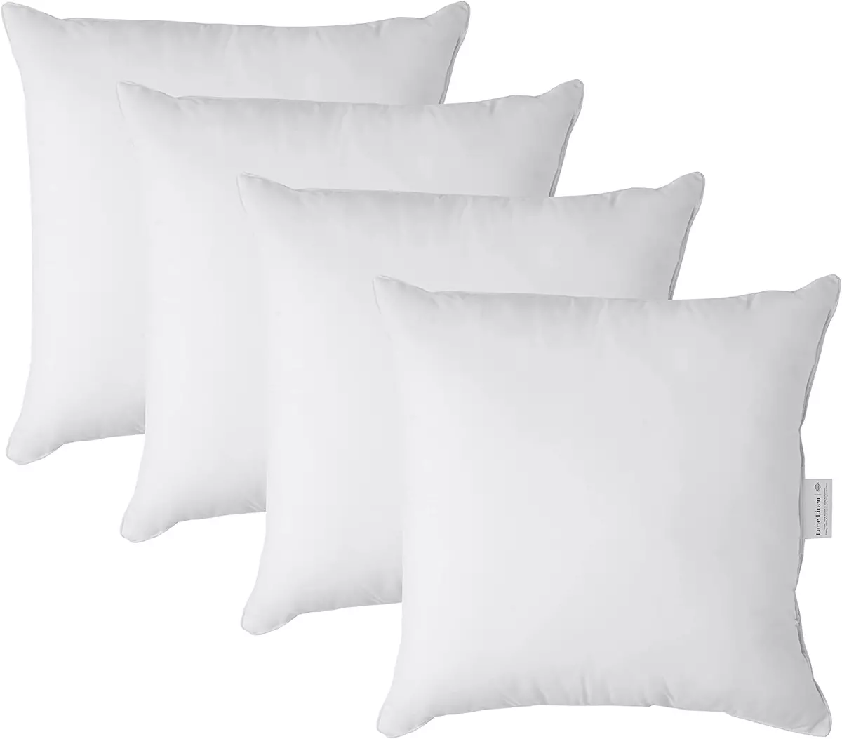 LANE LINEN 18 x 18 Throw Pillow Insert - Pack of 2 White , Down Alternative  Pillow Inserts for Decorative Pillow Covers, Throw Pillows for Bed, Couch