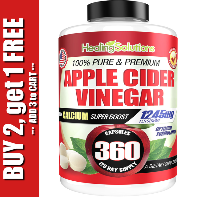 Apple Cider Vinegar Tablets ACV 1245mg Weight Loss Detox Keto Diet 360