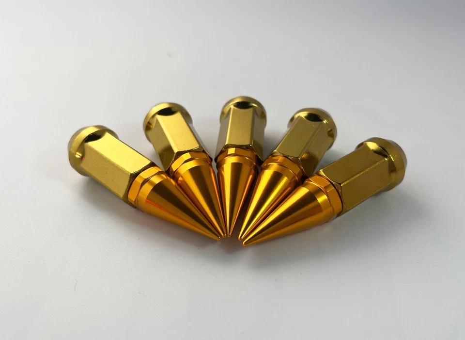 CAN AM MAVERICK X3 MAX TEXTRON WILDCAT XX 3.18'' 2-PC SPIKE LUG NUT M12X1.5 GOLD - Image 2 of 4