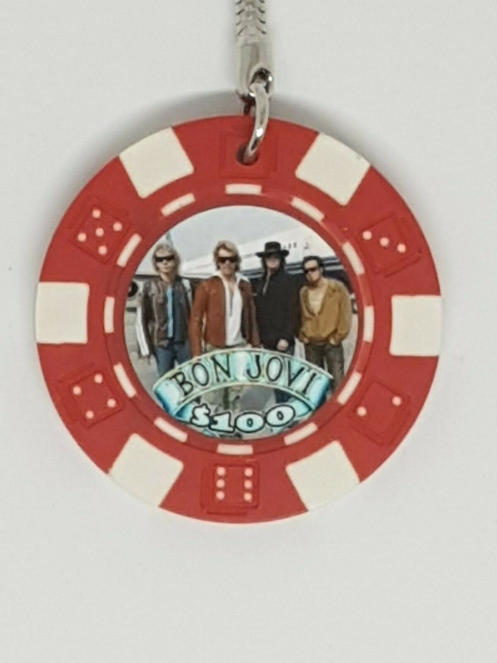 Bon Jovi Poker Chip Key Ring Keychain eBay