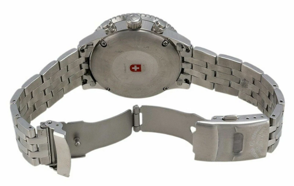 NUEVO CX Swiss Military 1735 Para hombres Fuerza Aérea 1 Multifuncional Esfera Plateada Reloj SS Foto 3 de 4