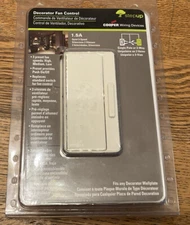 NIP Cooper Wiring Devices Fan Control DFS15P-A-K Preset Fan 3 Speeds Almond