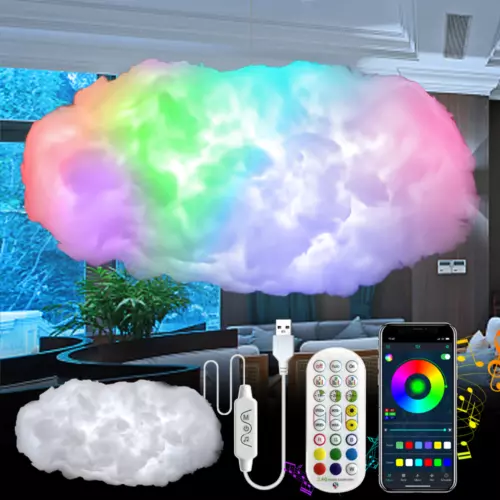 5V USB Cloud Light App Control Music Synchronization 3D RGB Clouds Room Decor - Picture 1 of 14