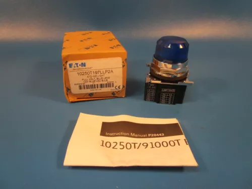 EATON 10250T197LLP2A, Pushbutton. Indicating Light, 120VAC, LED, Plastic Blue