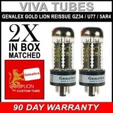 Brand New In Box Matched Pair (2) Genalex GZ34 5AR4 U77 Rectifier Vacuum Tubes