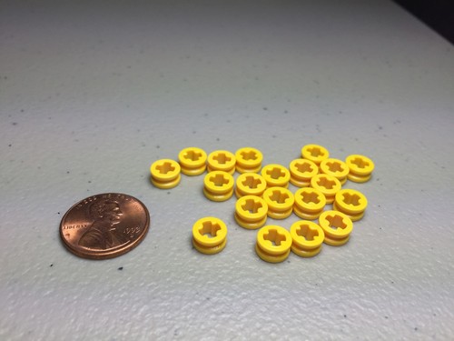 LEGO LOT of 20 Yellow TECHNIC Bush 1/2 Smooth Round Parts - NEW 4265C ...