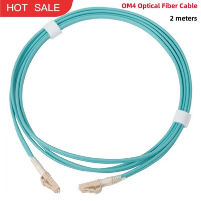 2-Meter LC-LC Dual Core Multi-mode OM4 Optical Fiber Cable 10-Gigabit Jumper #W6