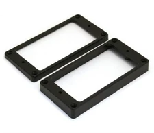 NEW - Humbucking Slanted Pickup Ring Set, Flat Bottom - BLACK