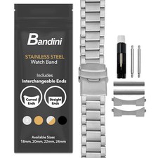 22mm Curved Steel Metal Watch Band Bracelet for Orient Multi Year