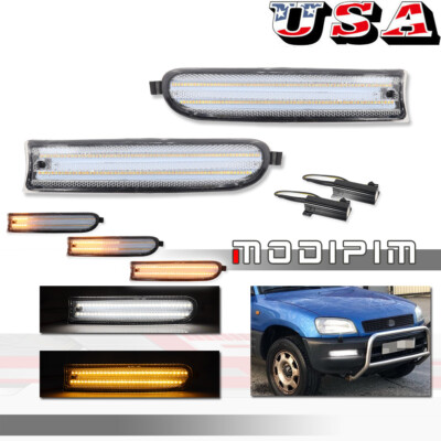 Clear Switchback LED Signal Light Left+Right Set For 1996-1997 Toyota Rav4 Rav 4