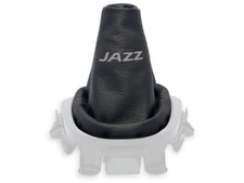 SCHALTMANSCHETTE FUR HONDA JAZZ III 2015-2018 SCHALTSACK LEDER STICKEREI GRAU