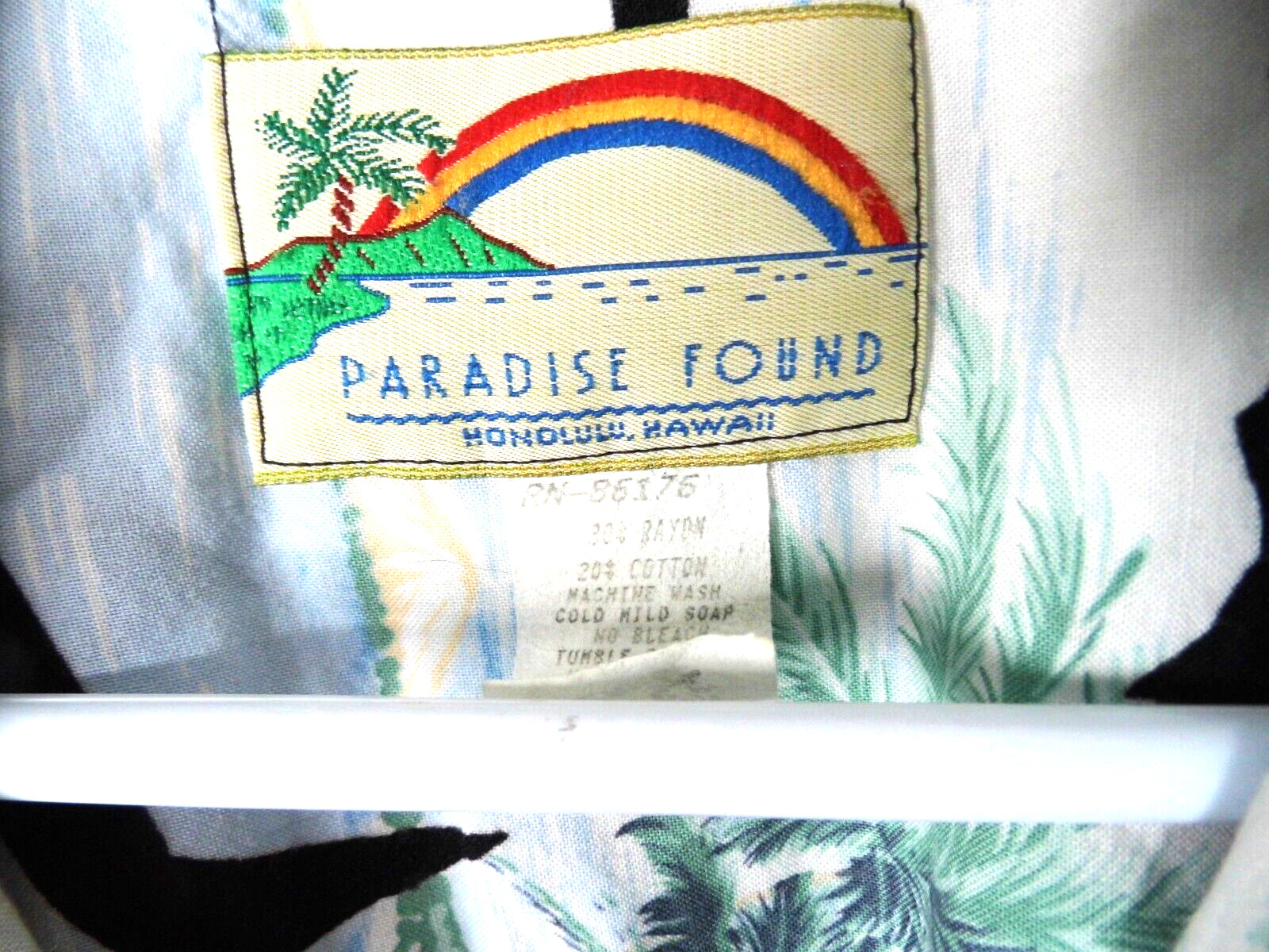 Shirt Paradise Found Men's Casual Hawaiian Button Down Floral Black Sz Large