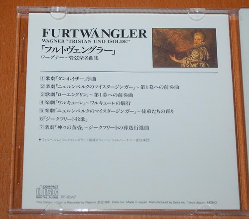 Wilhelm Furtwangler - Wagner - Tristan Und Isolde - 1999 Della Japanese CD - Foto 4 di 4