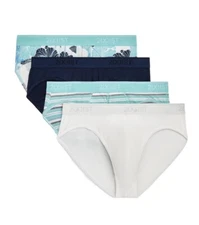 NWT . 2(x)ist. Men' 4 Pack.  NO SHOW Stretch Briefs.  Floral Print.  MSRP $39.00