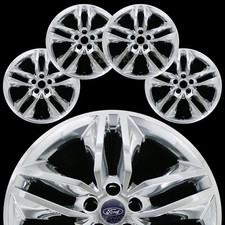 4 Chrome 2015-2018 Ford Edge Sel 18 Wheel Skins Hub Caps Rim Covers Simulators