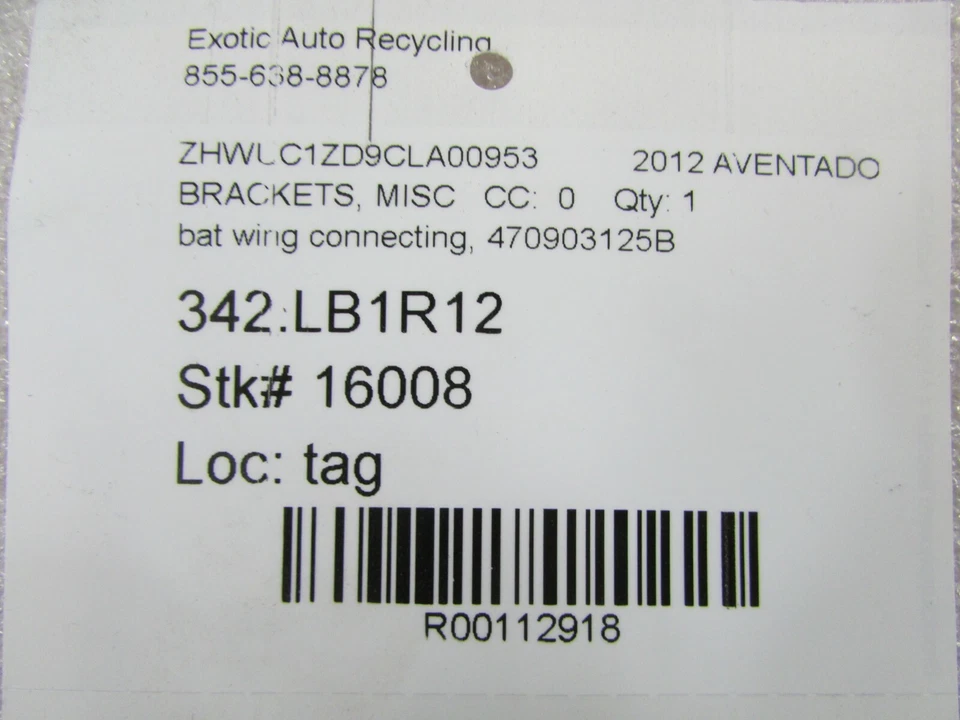 Lamborghini Aventador, guía de actuador de soporte de ala de murciélago, usado, P/N 470903125B Foto 4 de 4