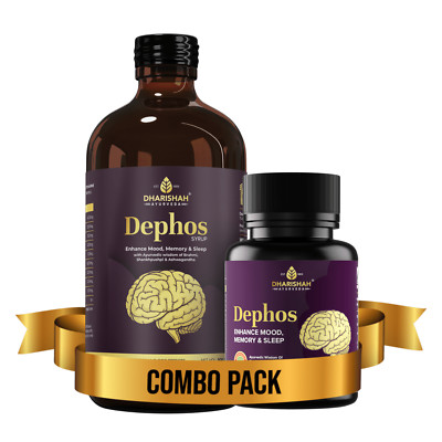 Dharishah Ayurveda Dephos Combo Big Brain Boost Paket Verbesserung Stimmung 2...