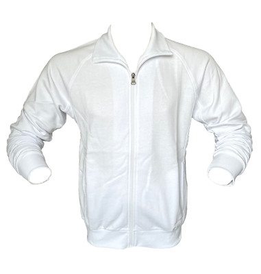 HAKRO Sweatjacke College Herren Kragen Reißverschluss Weiß Gr. XS S M