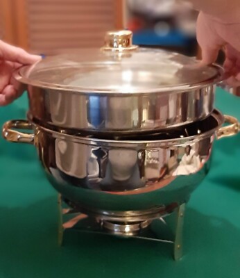 Cuisine Cookware Command Performance Gold 7.5QT Lidded Steamer & Chafing Stand