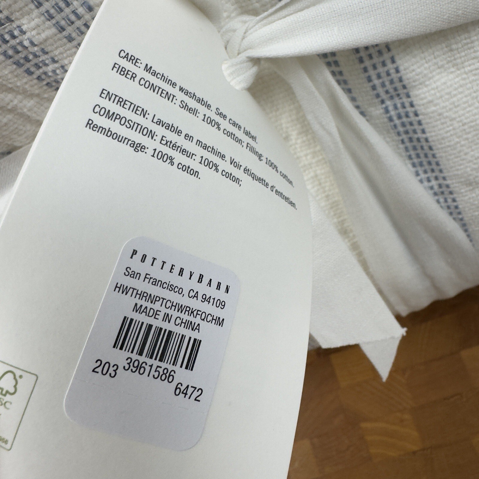 Pottery Barn Hawthorn Handcrafted Patchwork Cotton Quilt Full/Queen