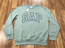 MENS SMALL - NEW Gap Sage Green Logo Fleece Crewneck Sweatshirt