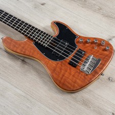 Mayones Jabba Custom 5 5-string Bass, Curly Redwood Top, Trans Natural Satine
