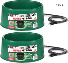 Farm Innovators P-60 1.5 Gallon 60 Watt Electric Heated Pet Water Bowl, Green,2