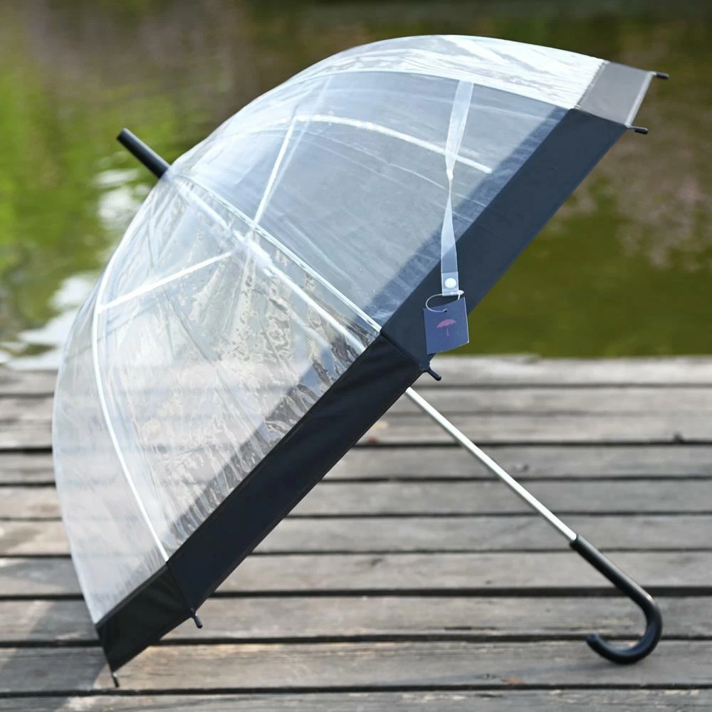 Large 31" Clear See Through Dome Umbrella Ladies Transparent