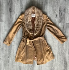 Vintage New England Sports Wear Fur Suede Coat