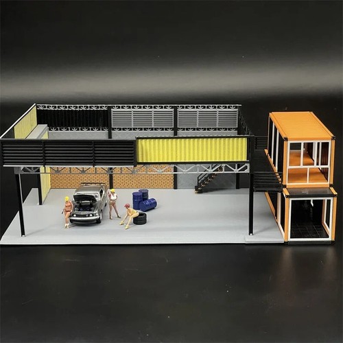 1/64 Scale Model Car Repair Garage Dioramas Miniature Collection Scene Layout - Picture 4 of 8