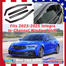 For 2023-2025 Acura Integra In-Channel Rain Window Visor Tinted Impact Deflector