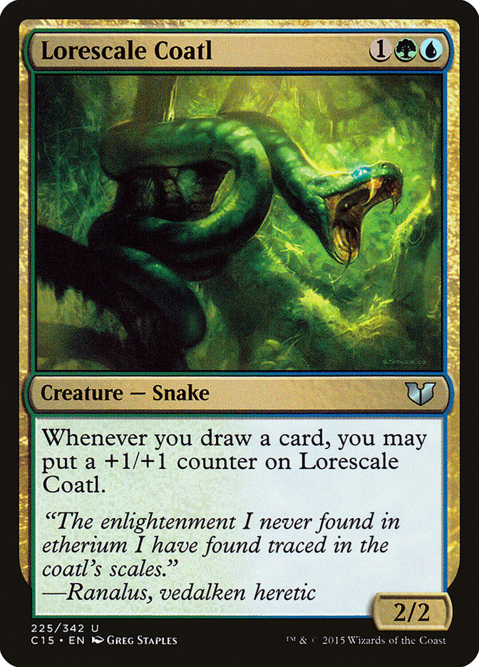 MTG Magic the Gathering Lorescale Coatl (225/392) Commander 2015 LP