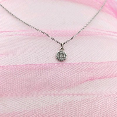 Vintage COLUMBIA COLLEGE Necklace Sterling Silver Antique Pendant And Chain NYC