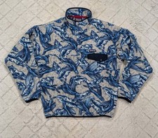 Patagonia Giacca Uomo M Blu Pesce Volante Synchilla Snap T Pullover in Pile