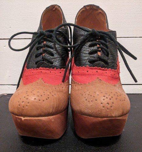 Jeffrey Campbell Havana Last Rockin Plataformas Oxford Madera Recortada Cuña 8 - Imagen 6 de 20