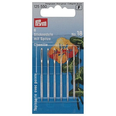 Prym Sticknadeln: Chenille scharf Nr. 18, 1,20x50mm - 125550