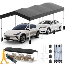 Heavy Duty Carport 10x30 Pop Up Canopy Waterproof Portable Garage W 3 Sidewalls