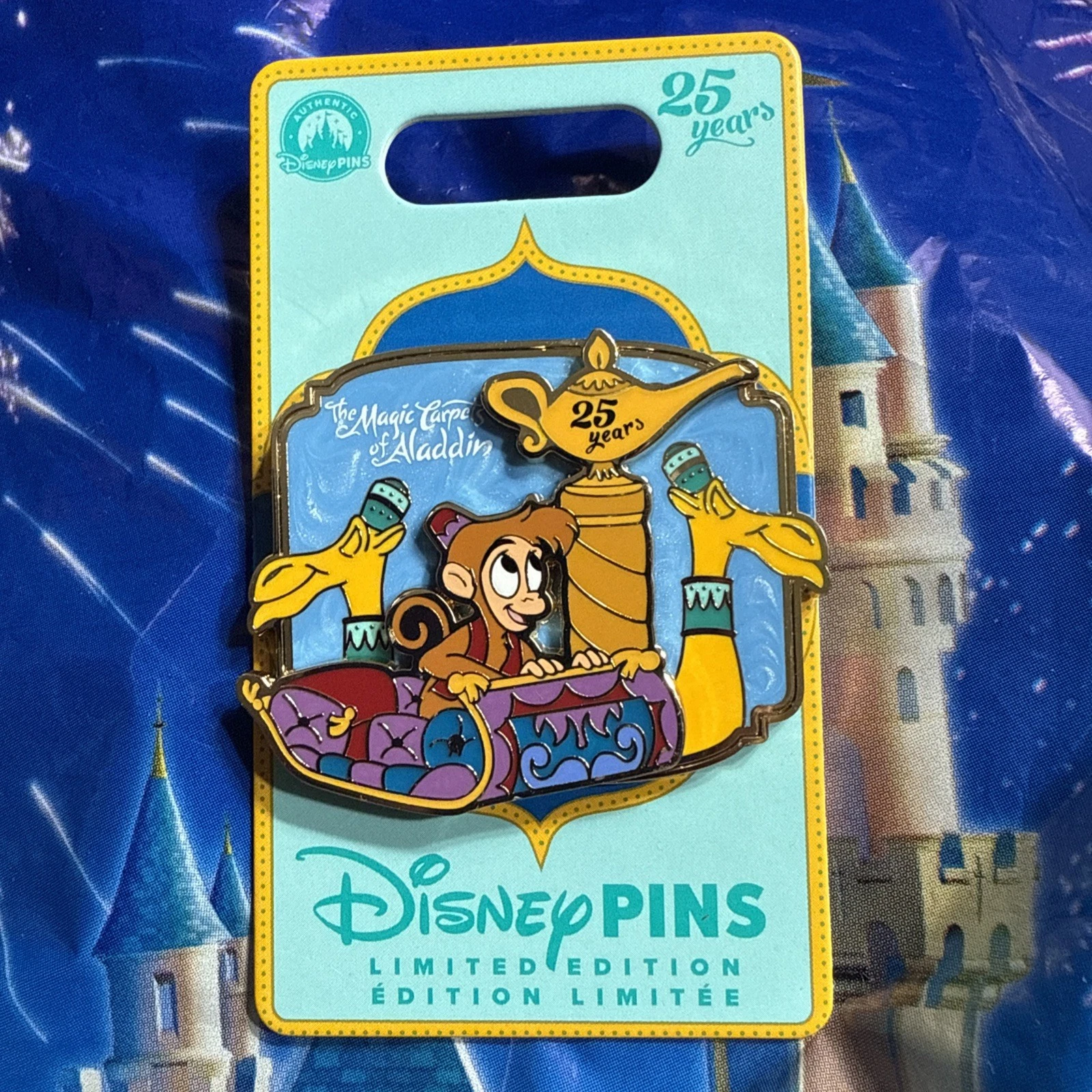 2026 Disney Park Pin The Magic Carpets Of Aladdin 25th Years Anniversary LE Abu