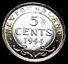 1944 NEWFOUNDLAND 5 CENT....BU....MIN. BID .01 & NO RESERVE!