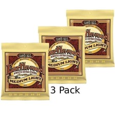 Ernie Ball Acoustic Guitar Strings Medium Light 2003 Earthwood 12-54 3 Pack